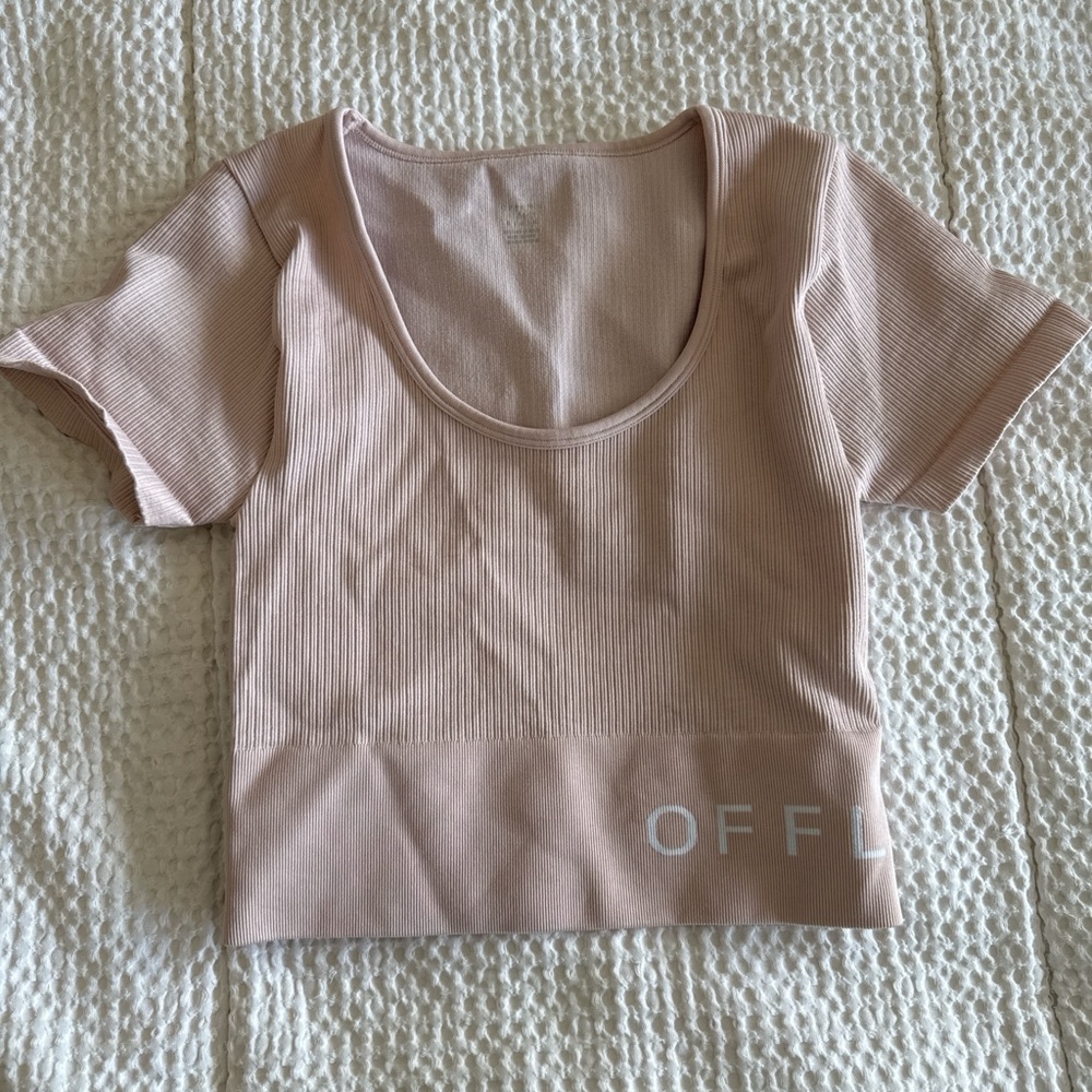 Aerie Blush Ribbed Crop Top